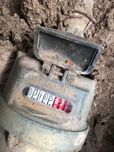Water meter in the ground